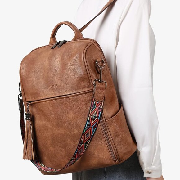 Leather Backpack Purse for Women Designer Travel Backpack Purses PU Fashion Ladi - Picture 8 of 9